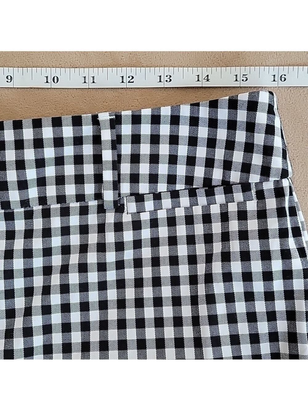 Ann Taylor Factory Black/White Vichy Gingham Checked Ankle Pants Size 8 EUC - Picture 5 of 13